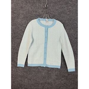 Vintage David Crystal Cardigan Sweater Womens 12 Button Up Knobby Knit Grandma